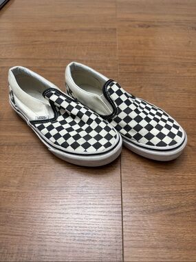 Vans Kids Slip-On Checkerboard Sneakers - Black & White